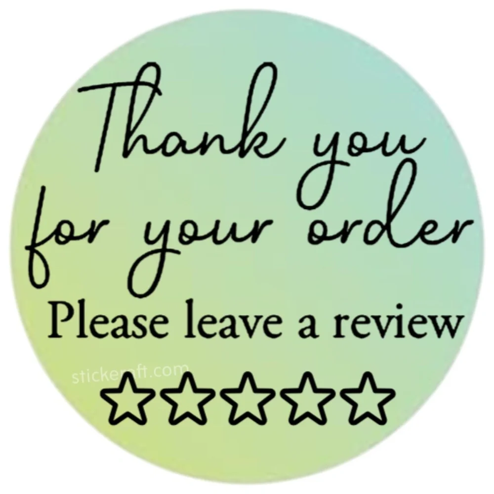Thank You For Your Order, Please Leave a Review Stickers Small Business shops